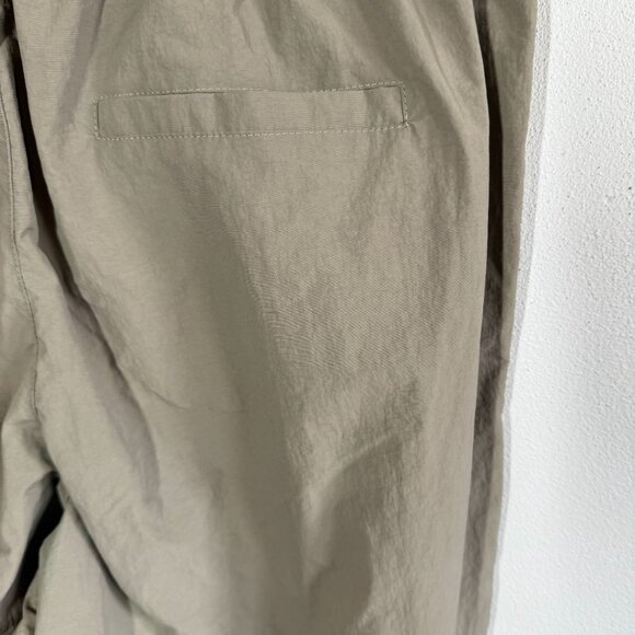 WILO The Label Grey Wide Leg Cargo Pants Large Anthropologie Parachute Nylon Pan - Picture 12 of 16